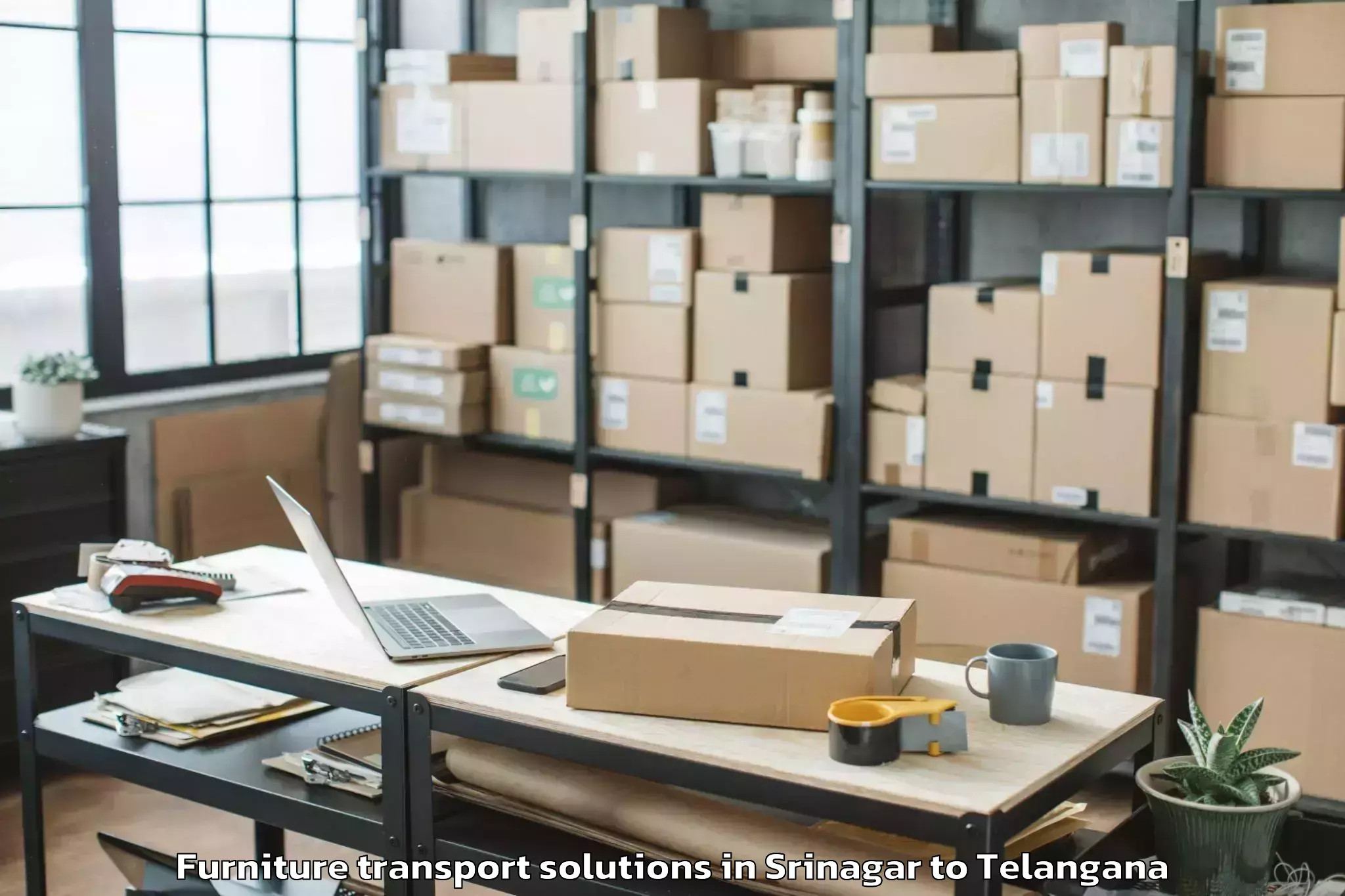 Efficient Srinagar to Maganoor Furniture Transport Solutions